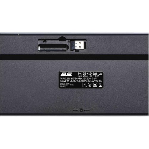 Клавіатура бездротова 2E KS240 WL BT, Gray (2E-KS240WG_UA)