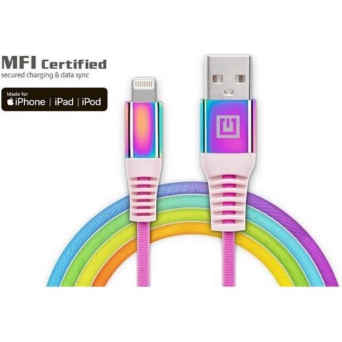 Кабель REAL-EL, USB Type-A to Lightning, 1м, Rainbow (EL123500051)