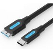 Кабель Vention, USB Type-C to MicroUSB Type-B, 1м, Black (CQABF)
