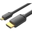 Кабель Vention, HDMI to microHDMI, 2м, Black (AGIBH)