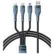 Кабель Proda PD-B74th, USB Type-A to Lightning/MicroUSB/USB Type-C, 6А, 1.3м, Black (PD-B74th-BK)