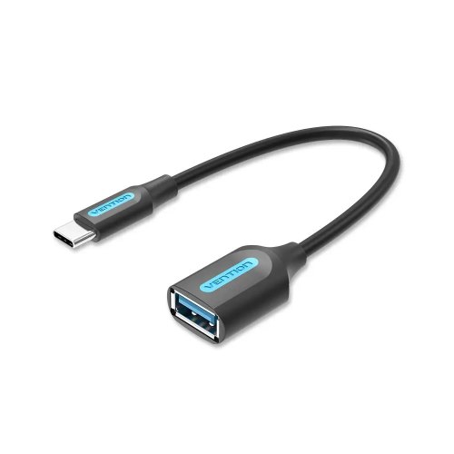 Кабель Vention, USB 3.1 Type-C (M) to USB 3.0 Type-A (F), OTG, 0.15м, Black (CCVBB)