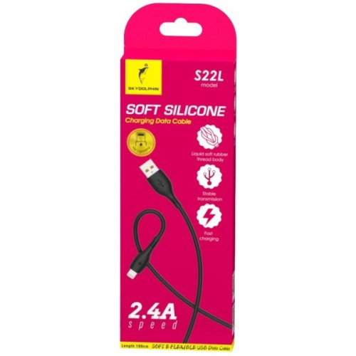 Кабель SkyDolphin S22V Soft Silicone, USB Type-A to MicroUSB, 1м, Black (SDUSB-000607)