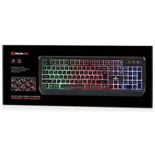 Клавіатура дротова REAL-EL Comfort 7001, Ukr, Black (EL123100035)