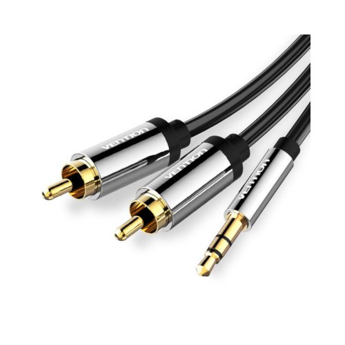 Аудіокабель Vention, 3.5мм to 2xRCA, 0.5м, Black (BCFBD)