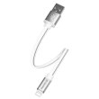 Кабель ColorWay, USB Type-A to Lightning, 0.25м, White (CW-CBUM-LM25W)