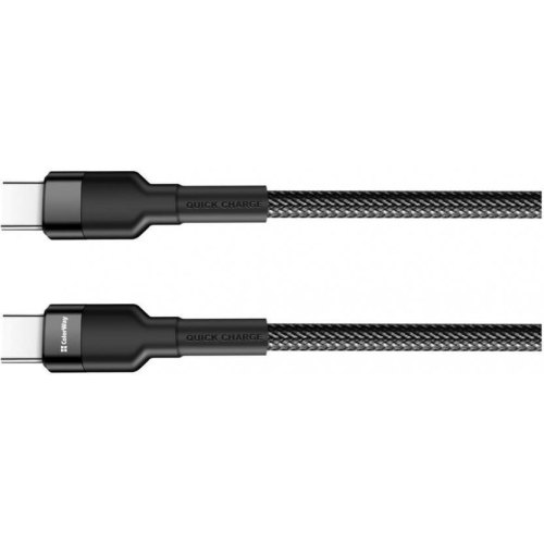 Кабель ColorWay, USB Type-C to USB Type-C, PD Fast Charging, 3А, 65W, 0.3м, Black (CW-CBPDCC054-BK)