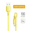 Кабель ColorWay, USB Type-A to Lightning, 2.4А, 1м, Yellow (CW-CBUL043-Y)