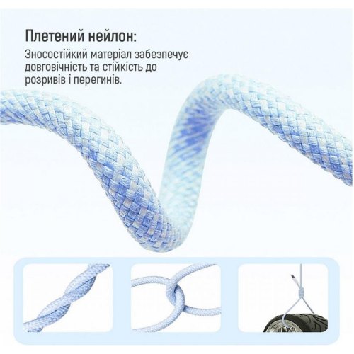 Кабель ColorWay, USB Type-C to Lightning, 3.0А, 1м, Blue (CW-CBPDCL061-BL)