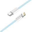 Кабель ColorWay, USB Type-C to Lightning, 3.0А, 1м, Blue (CW-CBPDCL061-BL)