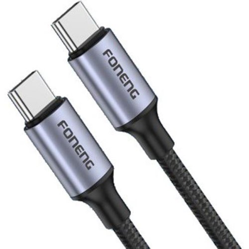 Кабель Foneng X95 Metal Head Braided, USB Type-C to USB Type-C, 60W, 1.2м, Black (X95-CA-TCTC)