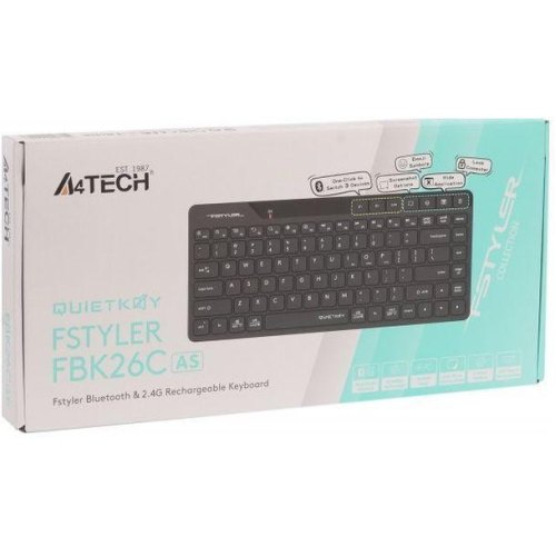 Клавіатура бездротова A4Tech FBK26C AS, Black
