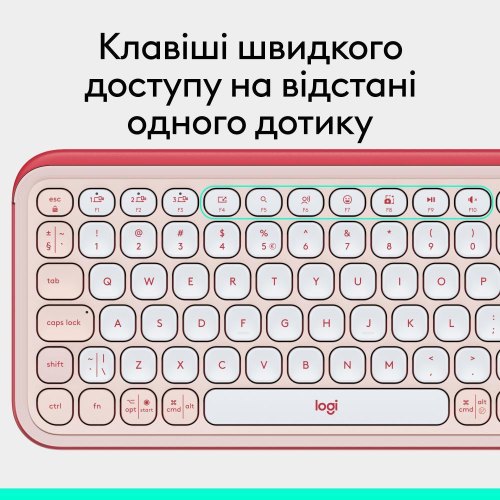 Клавіатура бездротова Logitech Pop Icon Keys, Rose (920-013073)