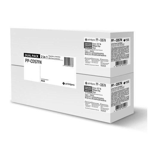 Картридж PrintPro, для Canon 057 LBP223dw/226dw/228x/MF443dw/445dw/446x/449x, 2шт, без чіпа, Black (PP-C057FN)