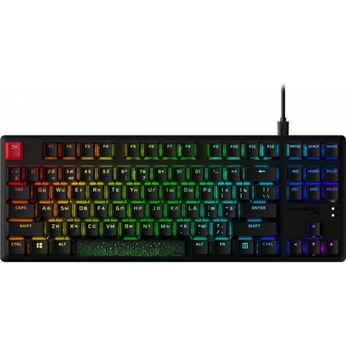 Клавіатура дротова HyperX Alloy Origins Core PBT, Red Switch, RGB, Black (639N7AA)