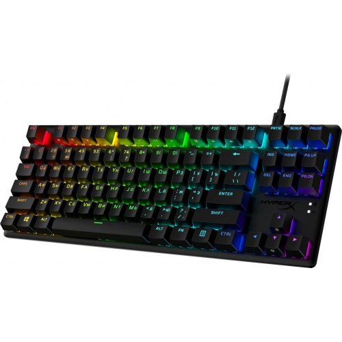Клавіатура дротова HyperX Alloy Origins Core PBT, Red Switch, RGB, Black (639N7AA)