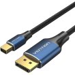 Кабель Vention, miniDisplayPort to DisplayPort, 2м, Black (HCFLH)