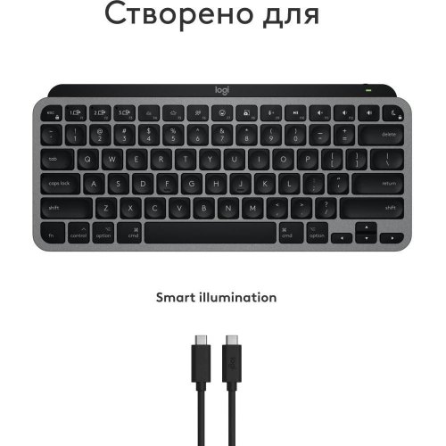Клавіатура бездротова Logitech MX Keys Mini for Mac Minimalist Wireless Illuminated, Space Gray (920-012652)