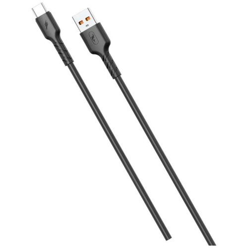 Кабель SkyDolphin S07T TPE High Elastic Line, USB Type-A to USB Type-C, 1м, Black (SDUSB-000596)