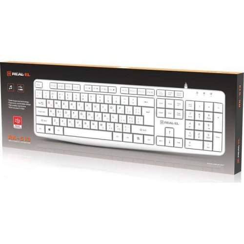Клавіатура дротова REAL-EL RK-513, White (EL123100047)