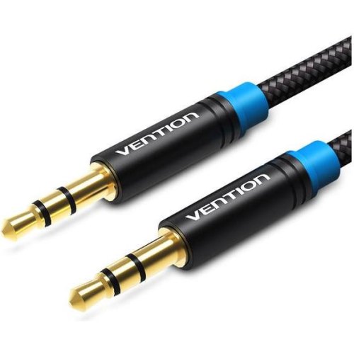 Аудіокабель Vention, 3.5мм to 3.5мм, 0.5м, Black (P350AC050-B-M)