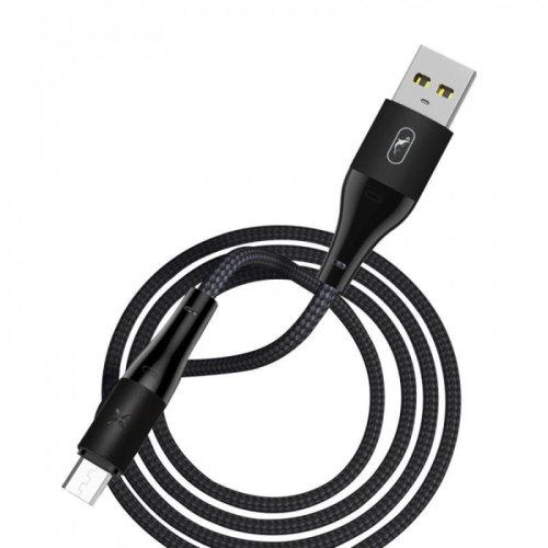 Кабель SkyDolphin S49V LED Aluminium Alloy, USB Type-A to MicroUSB, 1м, Black (USB-000571)