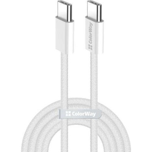 Кабель ColorWay, USB Type-C to USB Type-C, 3А, 2м, Gray (CW-CBPDCC068-GR)