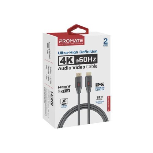 Кабель Promate, HDMI to HDMI, v2.0, 3м, Black (prolink4k60-300)