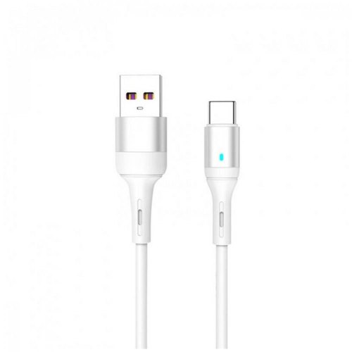 Кабель SkyDolphin S06T LED Smart Power, USB Type-A to USB Type-C, 1м, White (USB-000556)