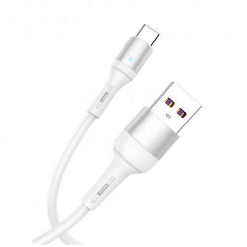 Кабель SkyDolphin S06T LED Smart Power, USB Type-A to USB Type-C, 1м, White (USB-000556)