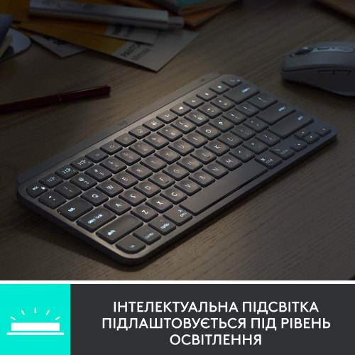 Клавіатура бездротова Logitech MX Keys Mini Wireless Illuminated, Graphite (920-010498)