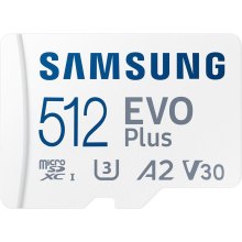 Карта пам'яті Samsung Evo Plus, 512GB, MicroSDXC, UHS-I/U3 Class 10, читання 160Мб/с, SD-адаптер (MB-MC512SA/EU)