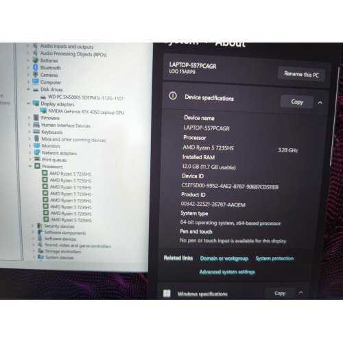 Ноутбук Lenovo LOQ 15ARP9 (83JC00GKUS) (NEW) / 15,6 • IPS • 1920x1080 • AMD Ryzen 5 7235HS • ОЗП: 12 ГБ • NVIDIA GeForce RTX 4050, 6 ГБ • SSD: 512 ГБ