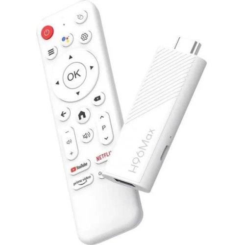 TV Медіаплеєр H96 MAX H313 TV Stick 2/16Gb/ Allwinner H313/ Android 14/ WiFi 2.4G+5G/білий