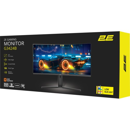 Монітор 2E GAMING 34 G3424B 2xHDMI, DP, VA, 3440x1440, 180Hz, 1ms, NTSC 85%, CURVED, FreeSync, HAS