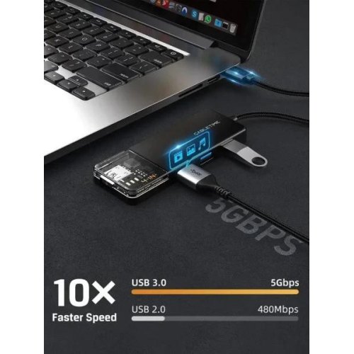 Концентратор Cabletime, USB Type-A to 4xUSB 3.0 Type-A, 5Gbps, 0.15м (CB01B)