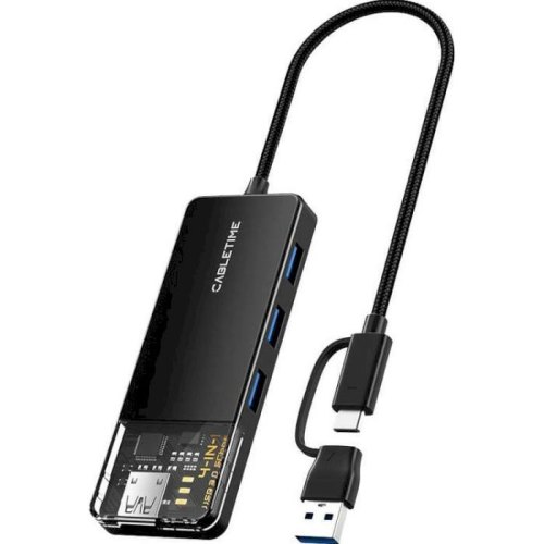 Концентратор Cabletime USB Type-C/USB Type-A to 4xUSB 3.0 Type-A, 5Gbps, 0.15м (CB05B)