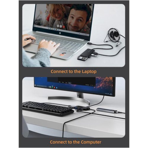 Концентратор Cabletime USB Type-C/USB Type-A to 4xUSB 3.0 Type-A, 5Gbps, 0.15м (CB05B)