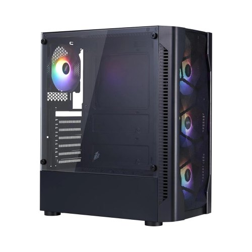 Корпус 1stPlayer D4-BK-4F1, Midi-Tower, без блоку живлення, Black