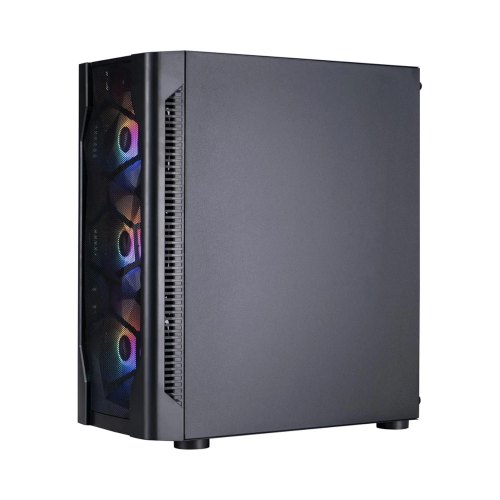 Корпус 1stPlayer D4-BK-4F1, Midi-Tower, без блоку живлення, Black