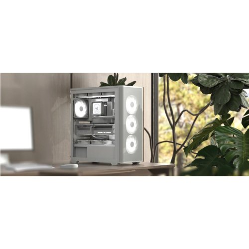 Корпус AeroCool D501A-G-WT-v2, Midi-Tower, без блоку живлення, White (ACCM-DS01043.21)