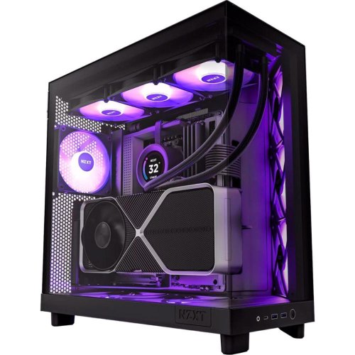 Корпус NZXT H6 Flow RGB, Midi-Tower, без блоку живлення, Black (CC-H61FB-R1)