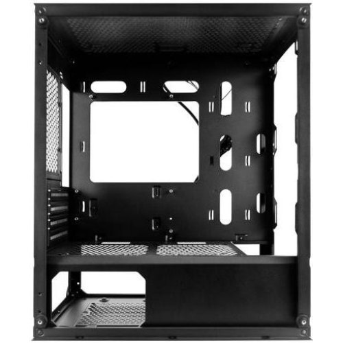 Корпус 1stPlayer T3-BK-4F1, Mini-Tower, без блоку живлення, Black