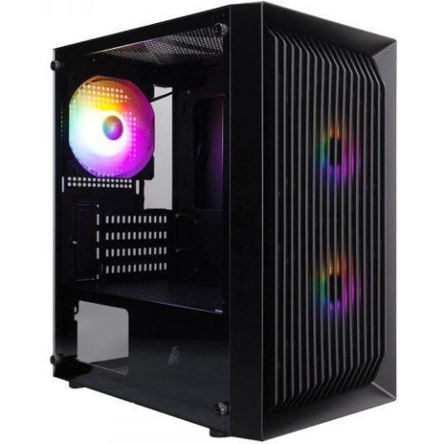 Корпус 1stPlayer BS-2-BK-3F1, Mini-Tower, без блоку живлення, Black