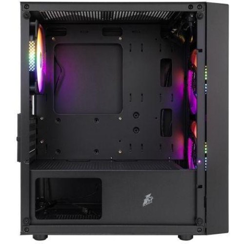 Корпус 1stPlayer BS-2-BK-3F1, Mini-Tower, без блоку живлення, Black