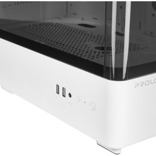 Корпус Prologix Lumi GM-01AW Glass, Midi-Tower, без блоку живлення, White