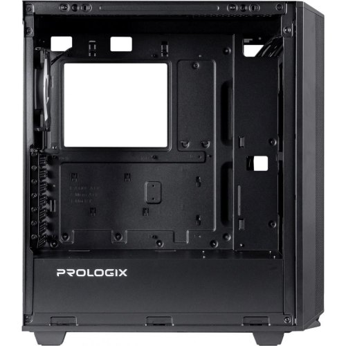 Корпус Prologix E122 Tempered Glass&Mesh, Midi-Tower, без блоку живлення, Black
