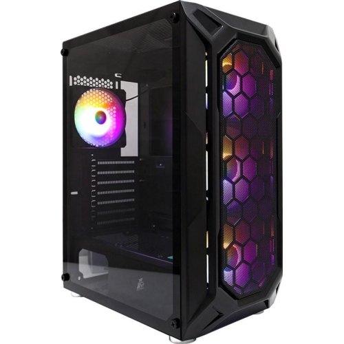 Корпус 1stPlayer X6-BK-4F1, Midi-Tower, без блоку живлення, Black