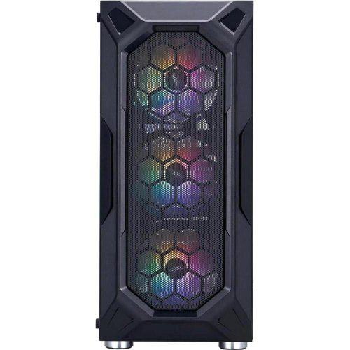 Корпус 1stPlayer X6-BK-4F1, Midi-Tower, без блоку живлення, Black