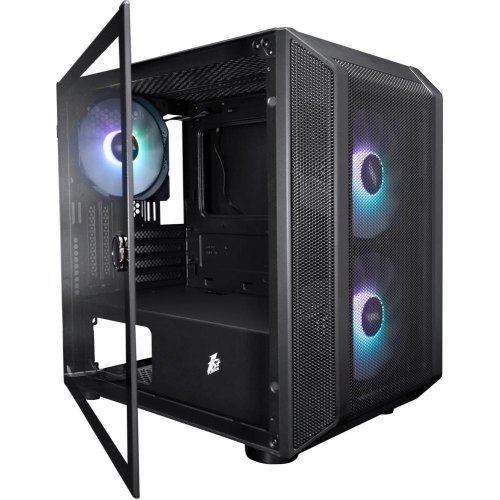 Корпус 1stPlayer D3-BK-3F7-14, Midi-Tower, без блоку живлення, Black